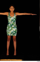  Luna Corazon dressed green patterned dress standing t-pose whole body 0001.jpg